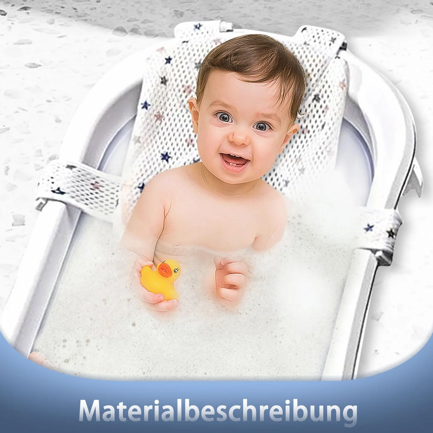 Cojín de baño para bebé, Ajustable Red de Soporte para Bañera, Red de Baño para Bebés, Cojín de Baño Recién Nacido, Red Antideslizante para Recién Nacidos, Asiento Hamaca Bañera Bebé 0-36 meses