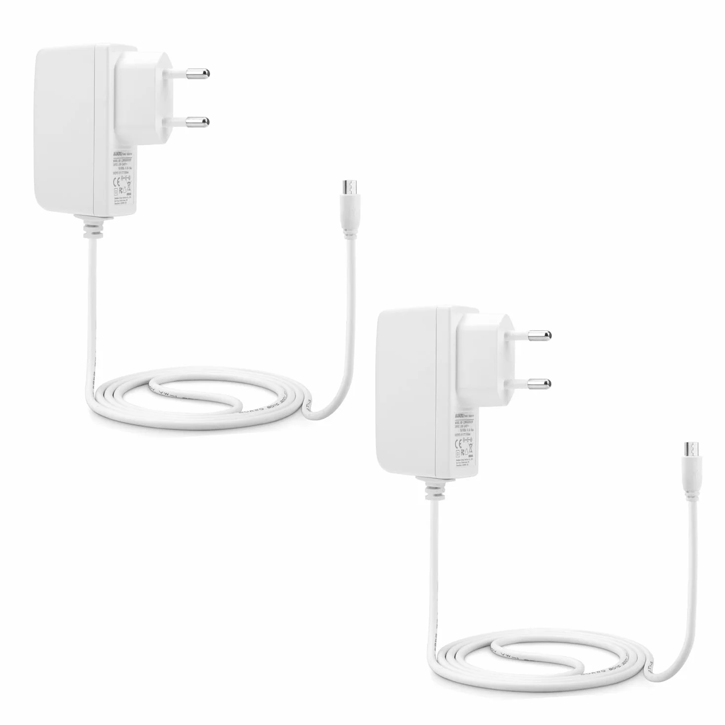 Pack de 2 cargadores micro USB 5v1a para vigilabebés Philips Avent SCD833/26, SCD843/26, SCD845/26 (2 unidades), color blanco