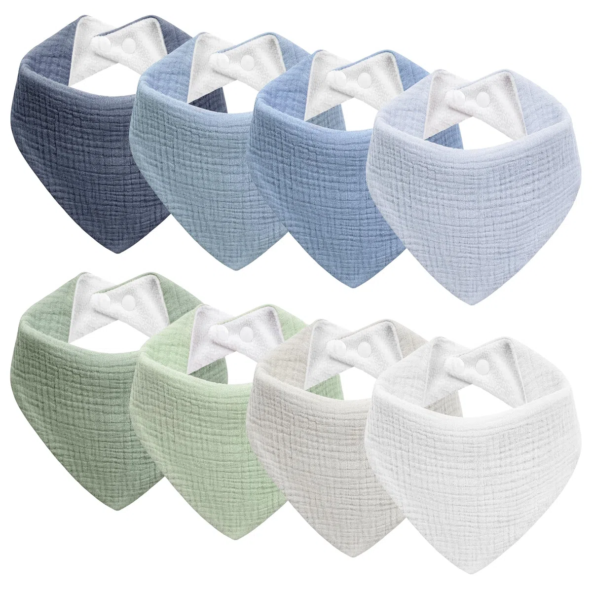Baberos Bebe de Muselina Para Bebé, Pañuelo Triángulo Para el Cuello Del Bebé, Baberos Ajustables Para Niños y Niñas