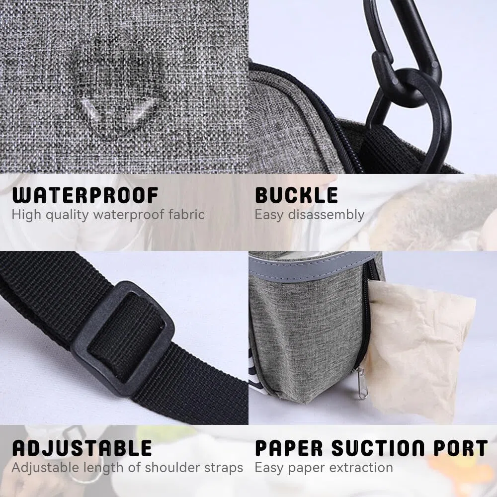 Jadin Bolso Carro Bebe, Multiusos Bolsa Carro Bebe con Correas de Hombro para Biberones, Pañales, Pañuelos y Juguetes, Bolso Bebe Carro Universales Accesorios Carro Bebe, Impermeable