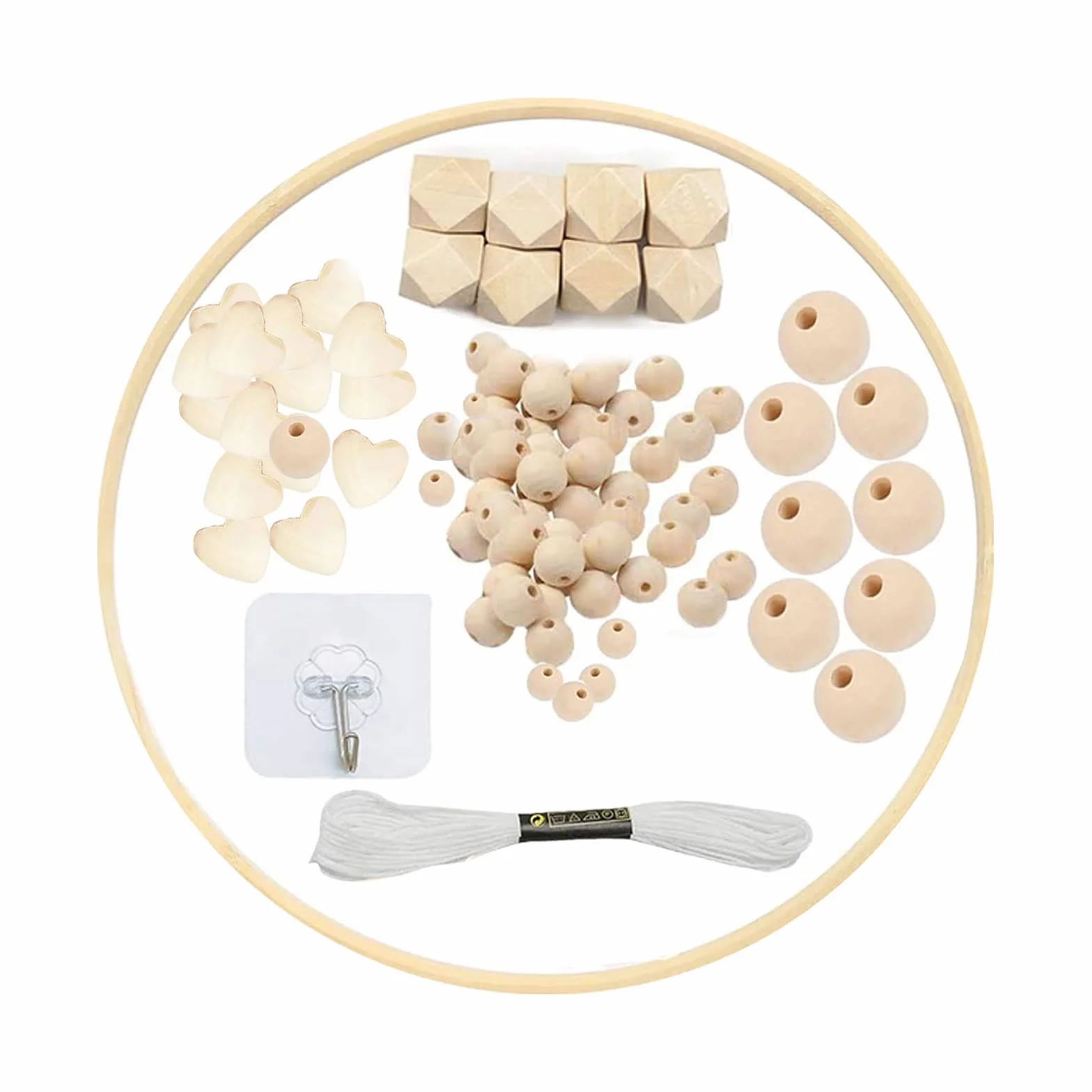 Seasboes Marco móvil de madera para bricolaje, marco móvil de madera, juego de campanilla de cama, kit de campana móvil para bebé, juguete hecho a mano, decoración del hogar, regalo para niños (área