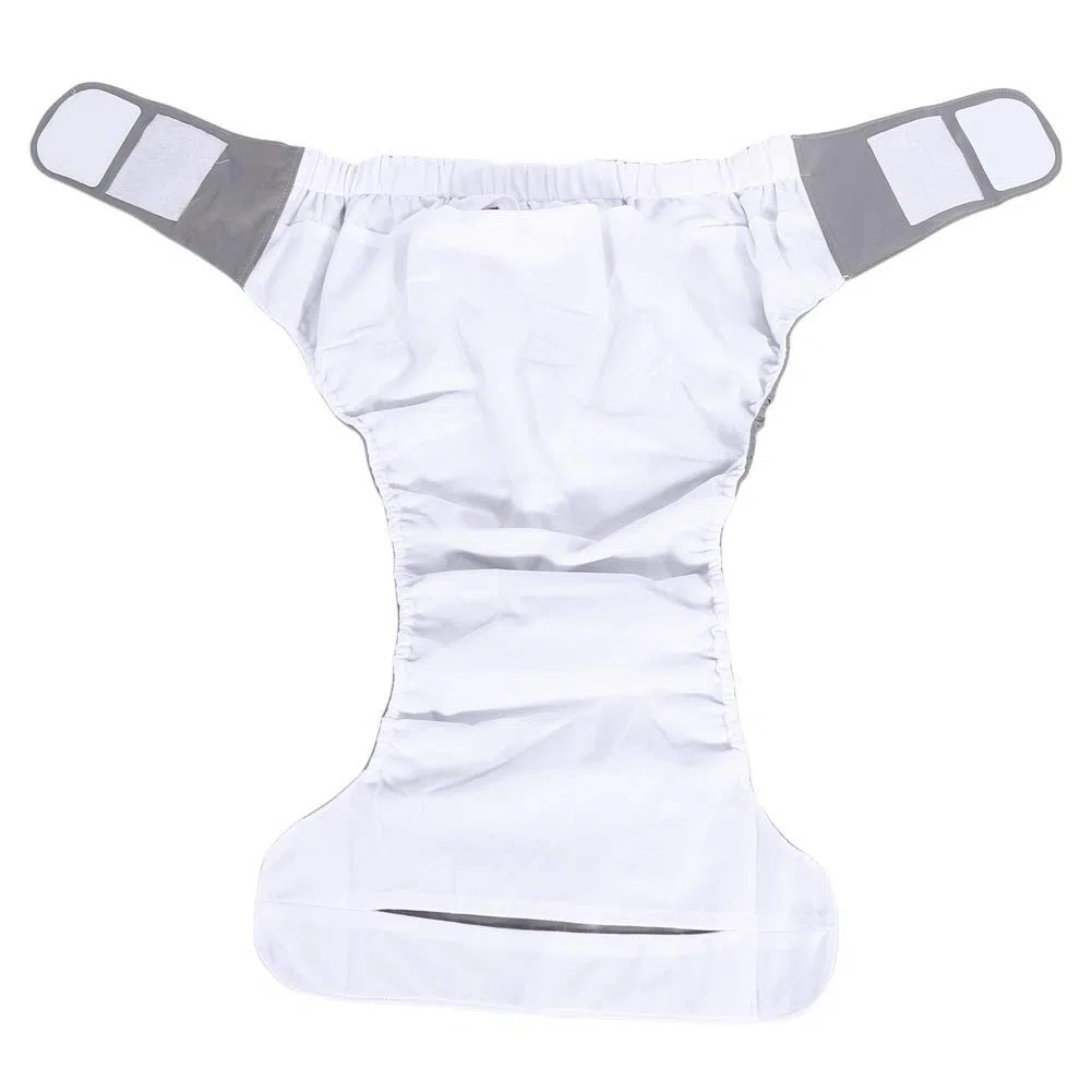 Nikou Pañal de tela para adultos, pañal de tela para cuidado de incontinencia adjuatable lavable nuevo para adultos, pantalón de pañal transpirable (Color : Gris)