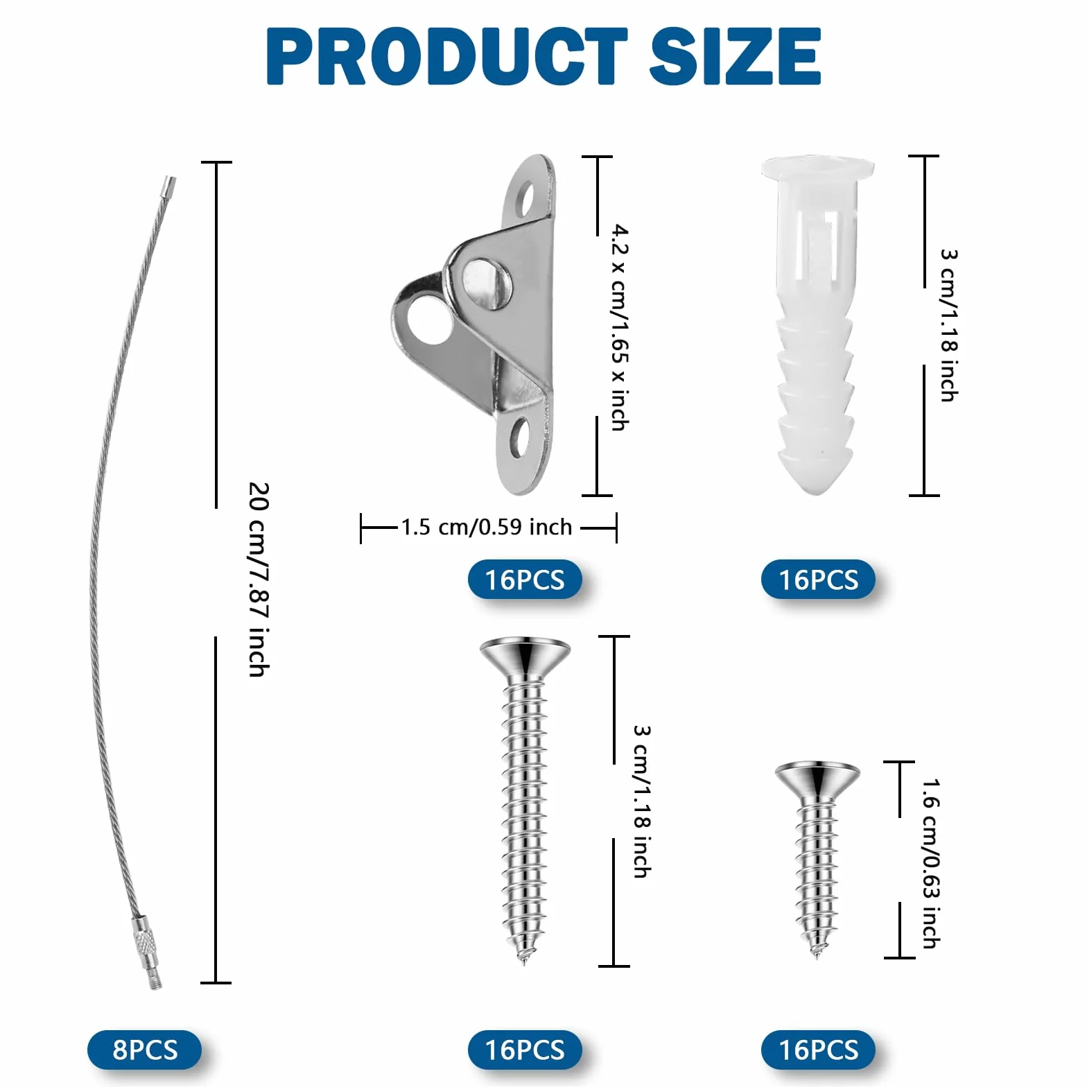8 Pezzi Anclaje Muebles de Pared de Acero Anti-Punta Kit, Anclajes de Seguridad Antivuelco de Alta Resistencia, Anclaje y Correas a Prueba de Bebe Tocador para Estanterías Armarios Aparadores