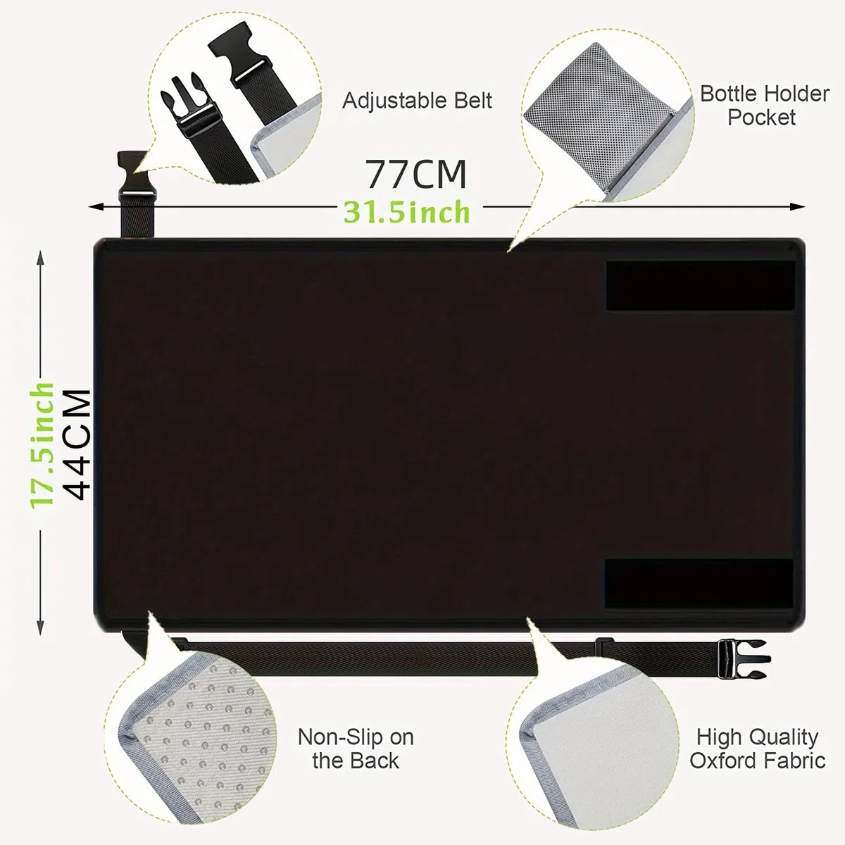 Les-Theresa Cama de avión para bebé de 31.1 x 17.3 pulgadas, extensor de asiento de avión plegable para niños pequeños, esencial de viaje para acostarse (negro)