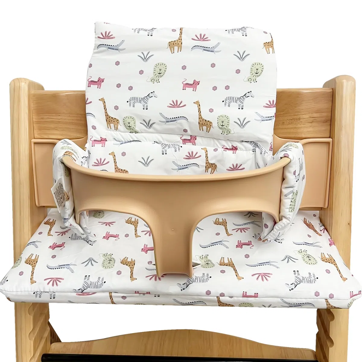 Cojín de asiento para trona Stokke Tripp Trapp: doble acolchado, impermeable, cojín de asiento para niños, extraíble, algodón orgánico suave accesorio (zoológico)