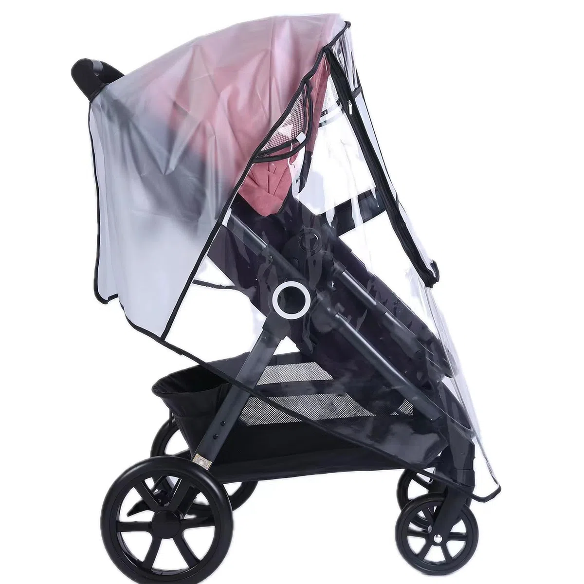 PandaEar Funda Impermeable Universal para Cochecito de Bebé - Protector Transparente Resistente al Viento y Agua - Accesorio Transpirable para Viajes