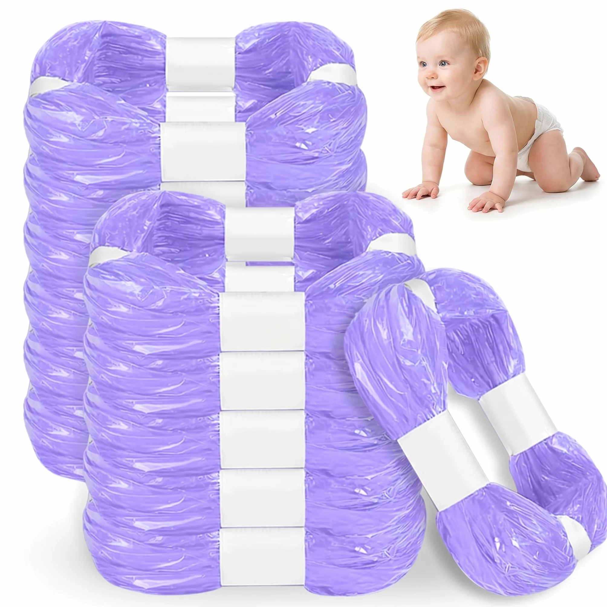 12 Recambios Contenedor de Pañales, Recambios de Papelera Pañales Bebe 4 Capas Engrosadas, Bolsas de Contenedor Pañales Compatibles con AngelCare, Litter Locker (Compatible con Todos）