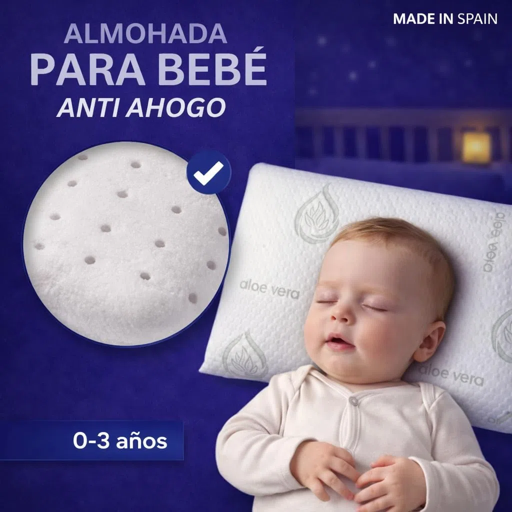 Dear Friend | Almohada Bebe plagiocefalia 49x27 Viscoelástica ergonómica y Transpirable – Almohada Bebe 0-3 Años plagiocefalia con Doble Funda y Apoyo Infantil
