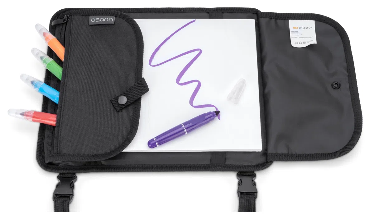 OSANN - Bandeja de viaje para niños y silla de coche - Negro, fácil almacenamiento, convertible en estuche para facilitar el transporte