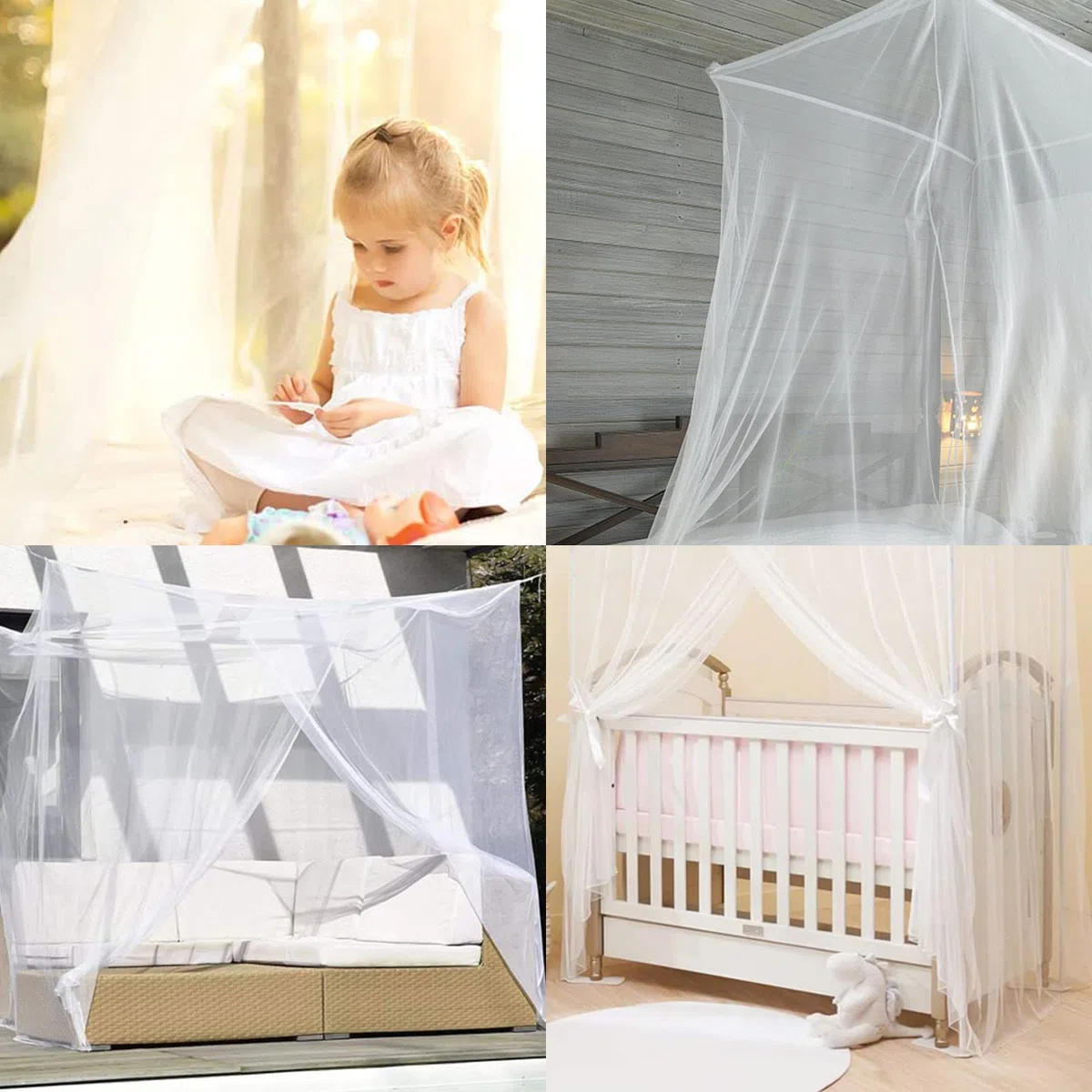 Mosquitera Cama Matrimonio 200 x 200 x 180 cm, Mosquitera Jardin, Mosquiteras para Camas Exteriores, Mosquito Net para Viajar Doble Cama, Malla Fina y Duradera