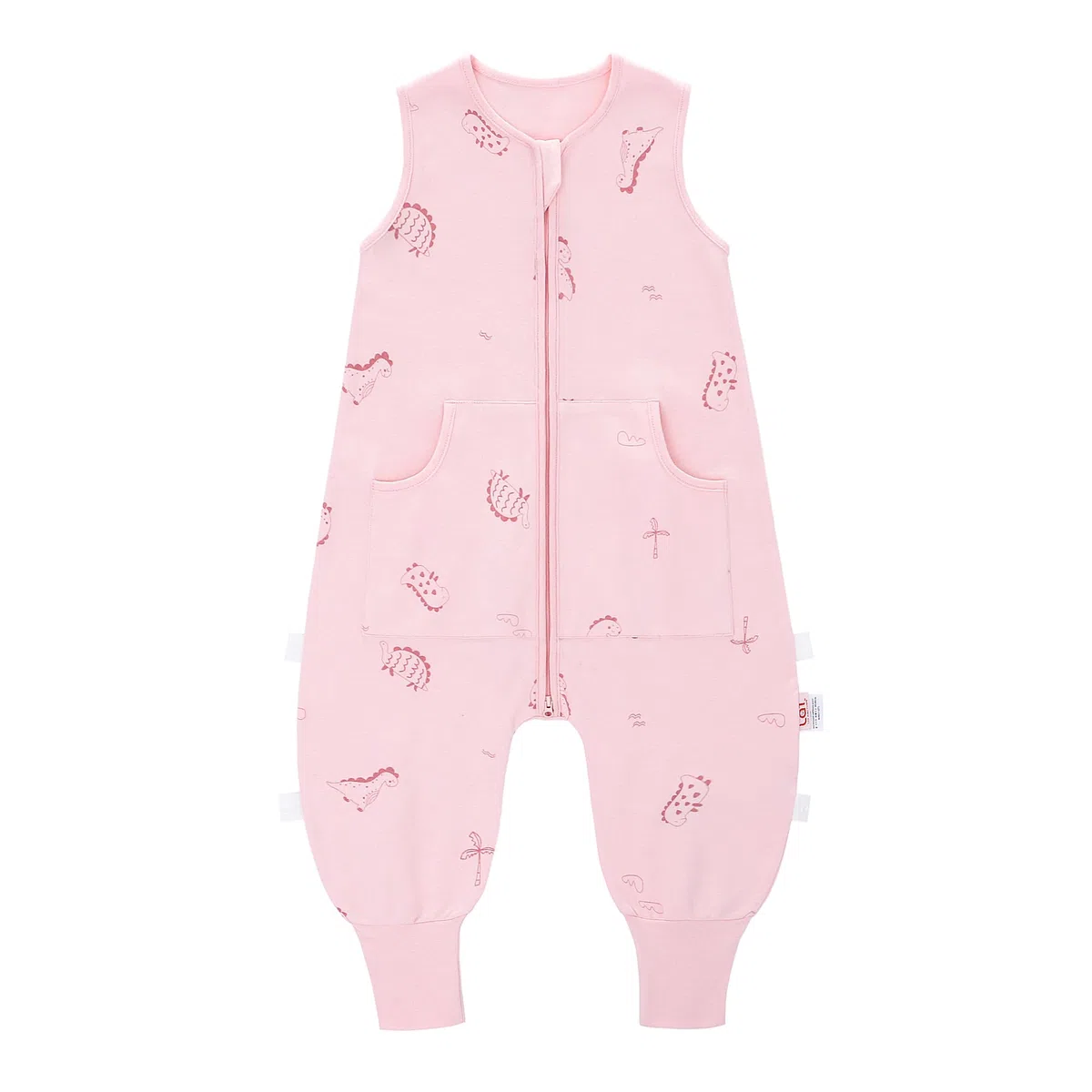LAT Saco de Dormir para Bebé con Pies, 0,5 TOG 100% Algodón Saco de Dormir Verano con Bolsillos para Bebé, Pijiama Manta con Pies para Bebé