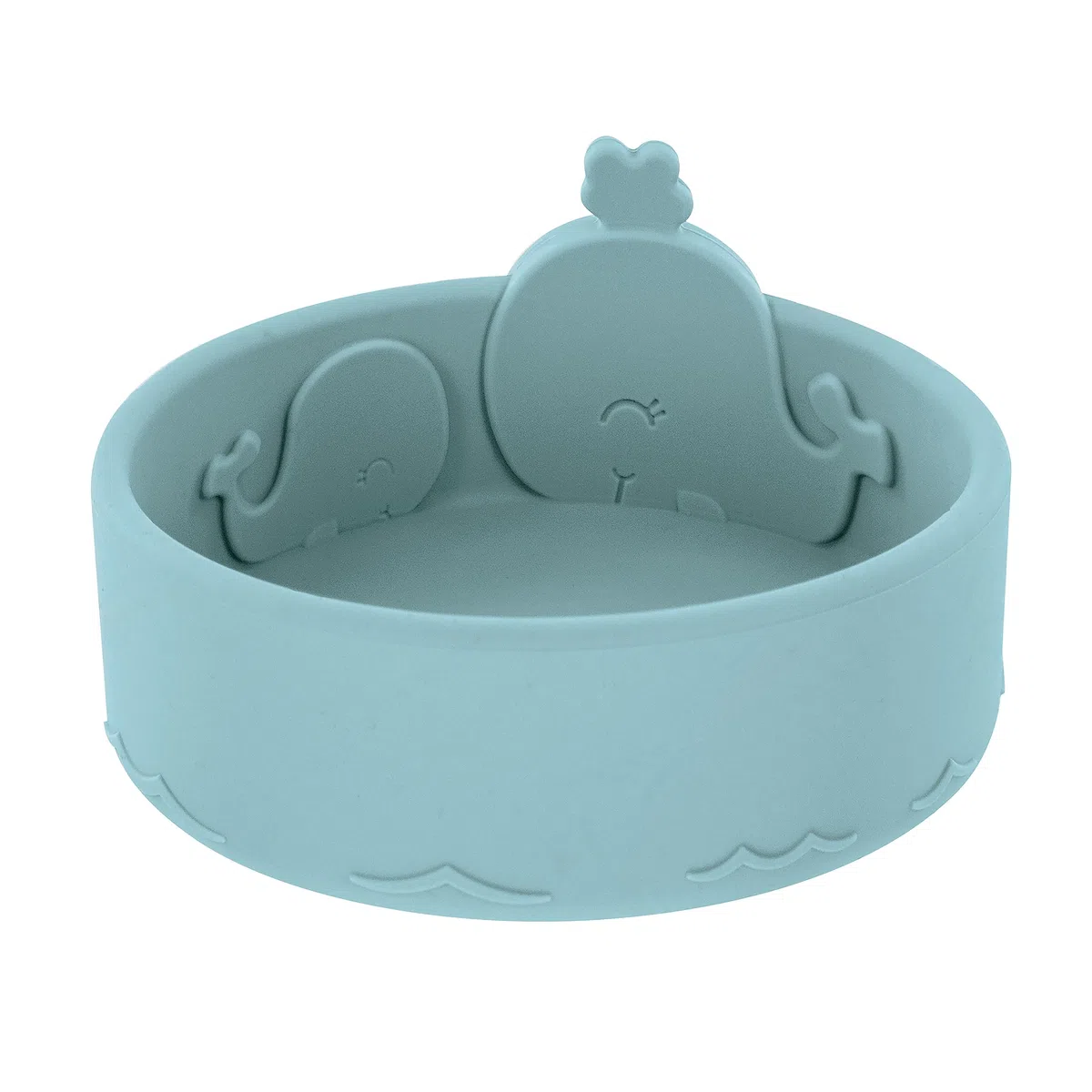 Nuby Animal Friend - Cuenco redondo de silicona para niños pequeños, 6 meses en adelante, ballena azul