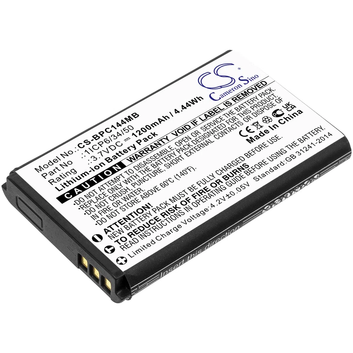 TECHTEK Batería 1200mAh Compatible con [Babymoov] Touch Screen A014407, Yoo-Feel sustituye 1ICP6/34/50 FBA