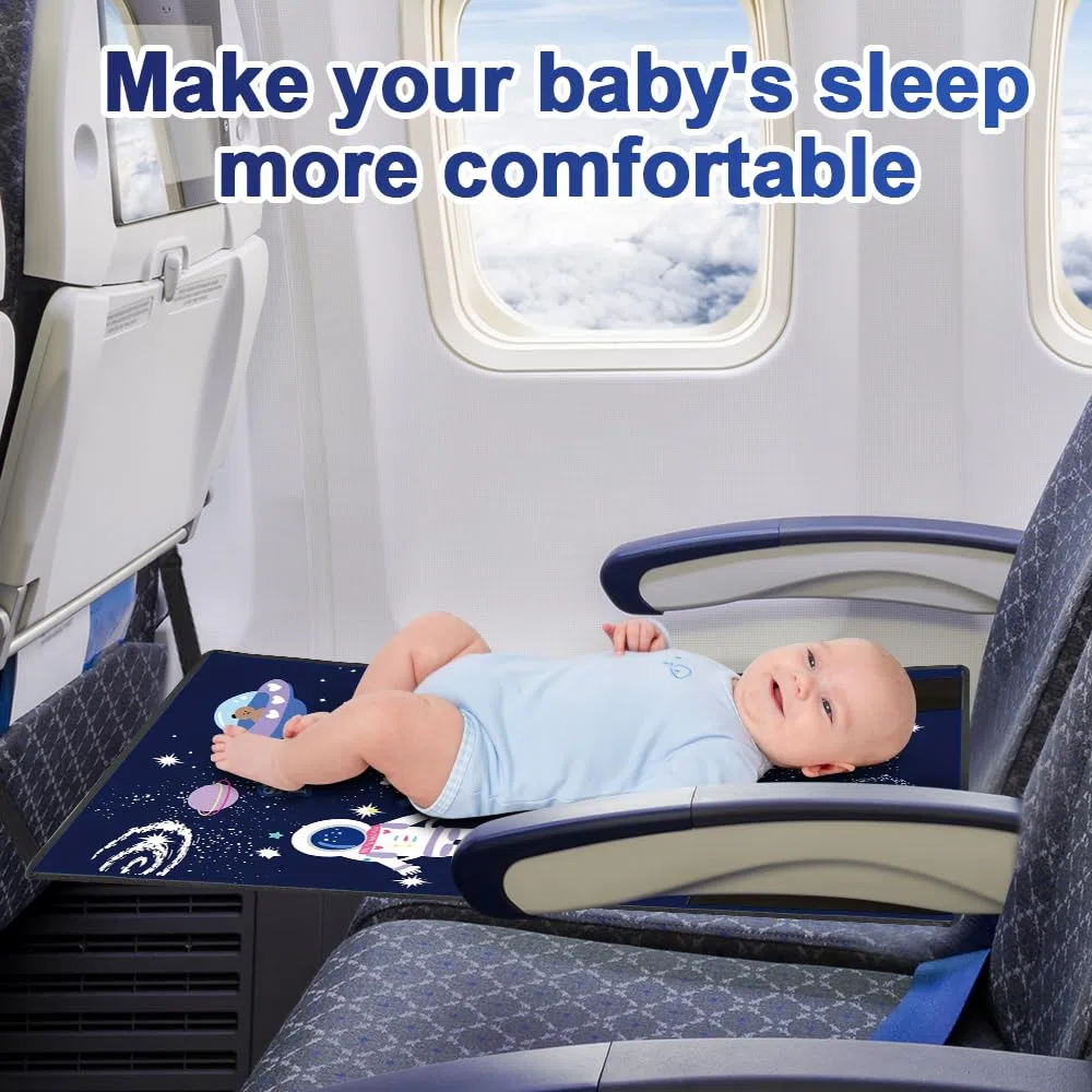Reposapiés de Avión para Niños, Extensión de Asiento de Avión para Niños, Cama de viaje para niños en avión, para dispositivos de avión, vuelos de corta distancia(Azul)