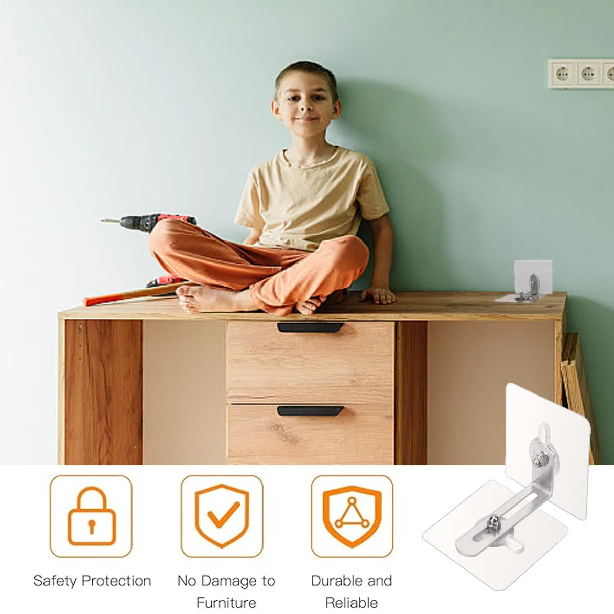 Anclajes de pared para muebles a prueba de bebés, 12 anclajes de pared para muebles a prueba de bebés, anclajes de pared adhesivos para muebles, anclajes de pared sin taladro, anclajes de muebles sin