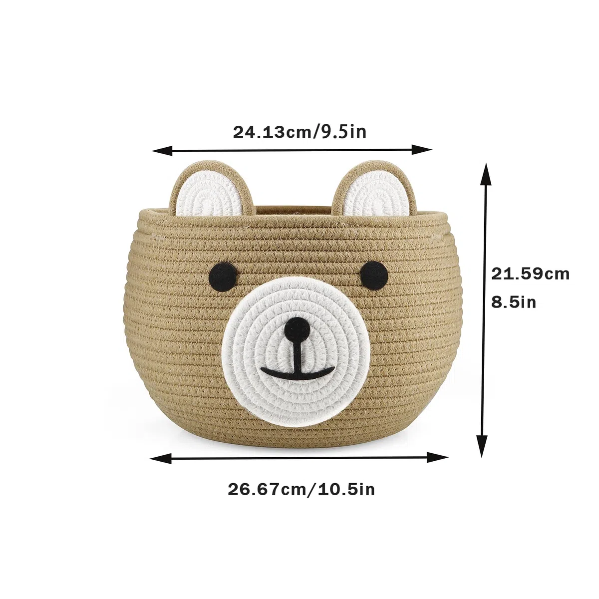 PandaEar Cesta de regalo y organizador de lavandería con diseño de oso para artículos esenciales para recién nacidos