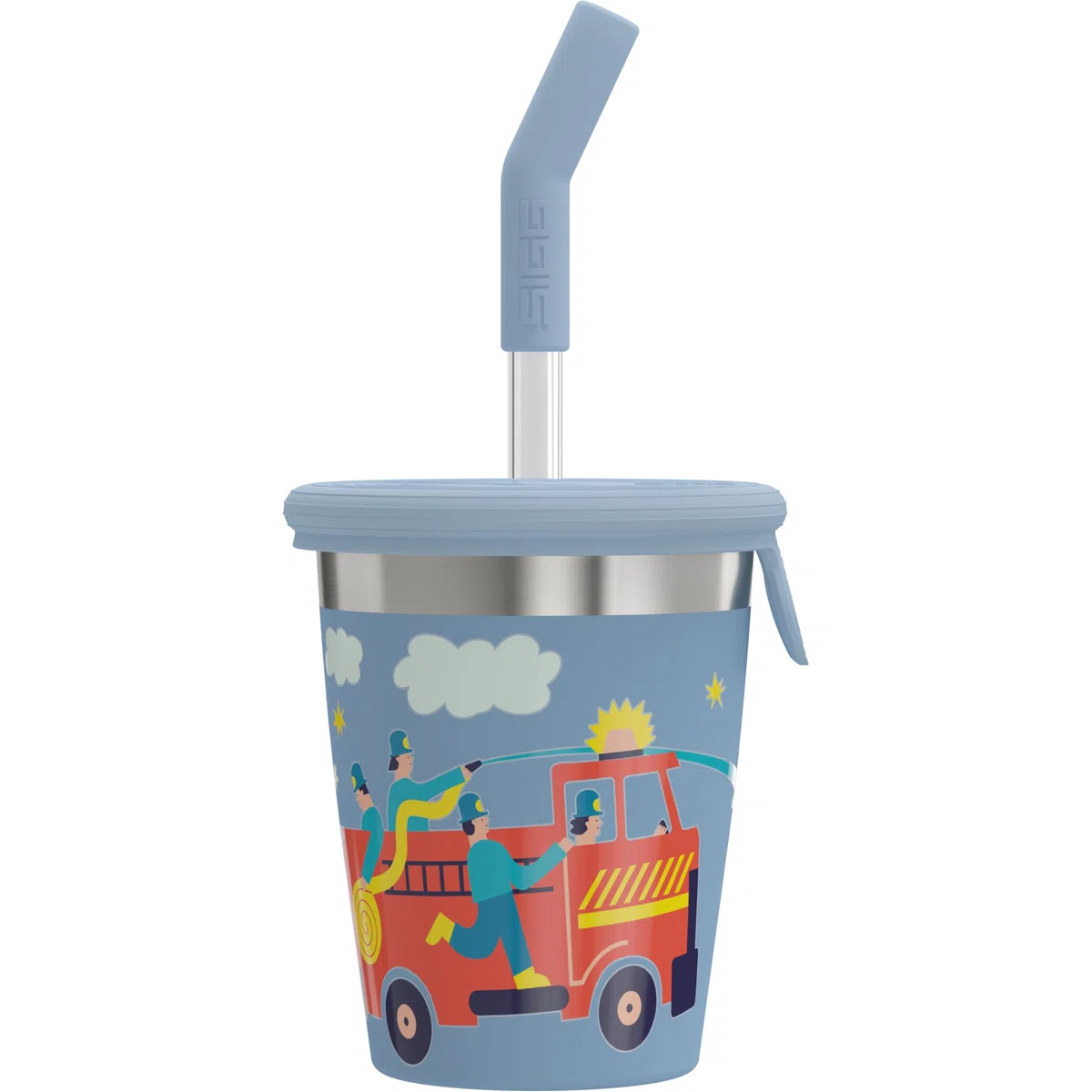 SIGG - Vaso infantil de acero inoxidable con tapa de silicona y pajita de Tritán - A prueba de salpicaduras - Sin BPA - Ligero y robusto