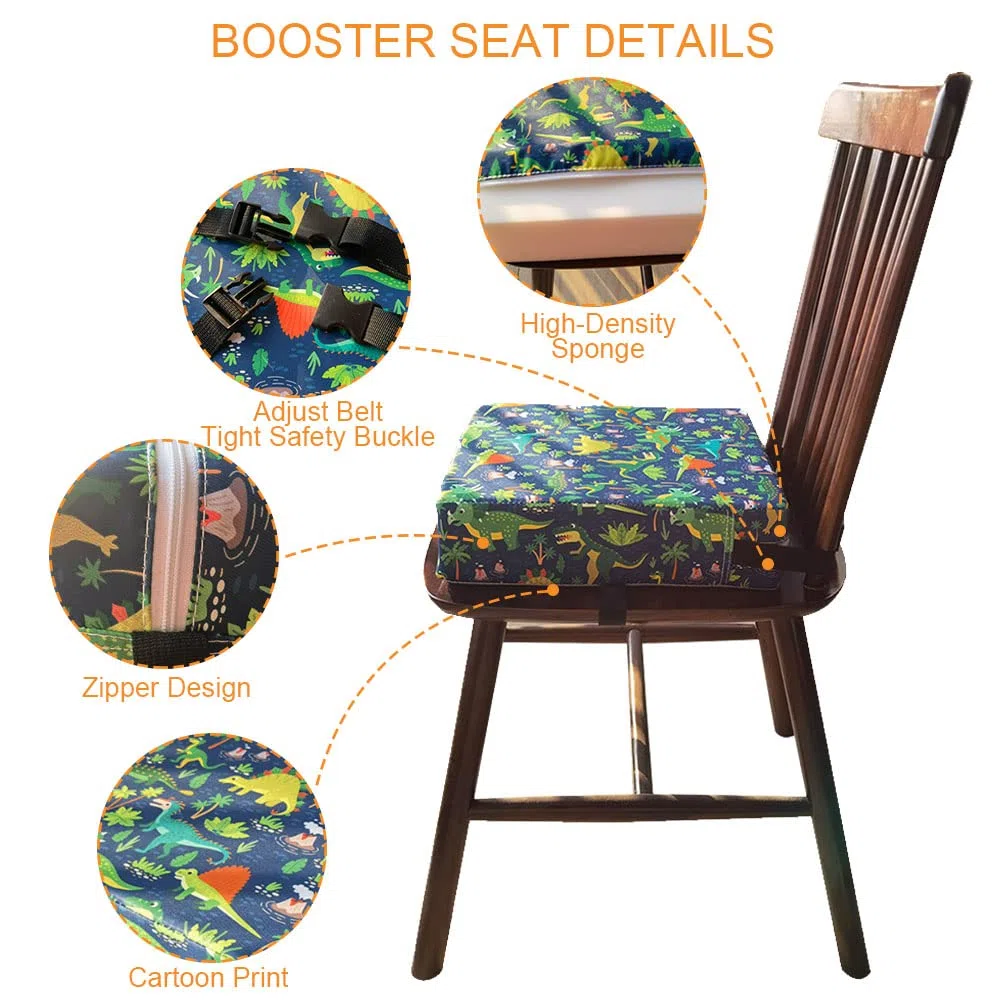 Asiento Elevador para Ninos Bebé, Chickwin Alzador de Asiento Portatil Grueso Lavable Desmontable Cojín de Asiento Ajustable para Infantil Mesa de Comedor (renunciado,40x40x10cm)