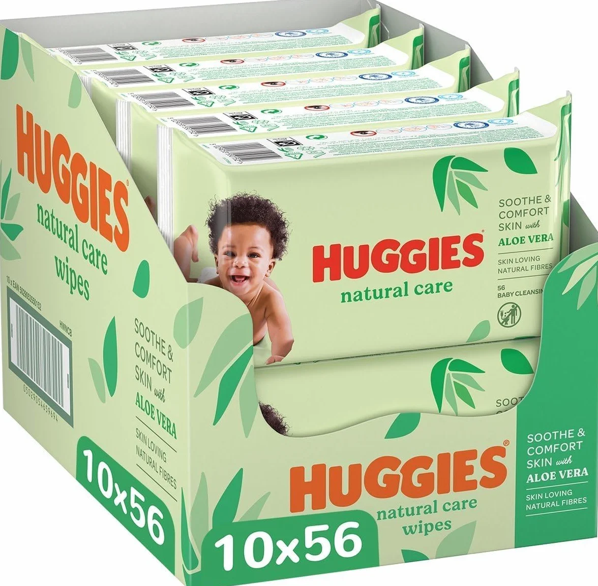 Huggies Natural Care Toallitas para Bebé Aloe Vera 10 Packs 560 Toallitas