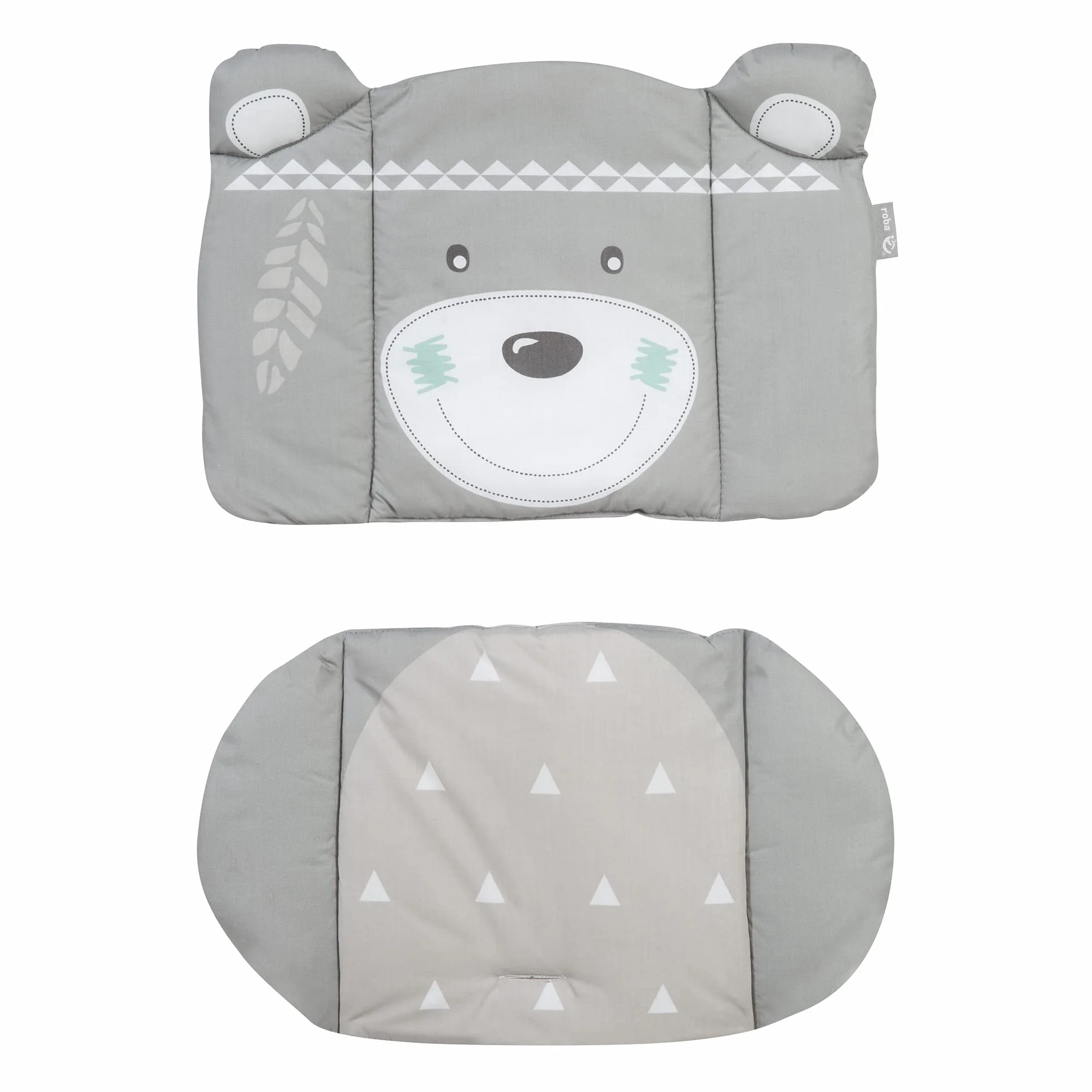 roba Cojín de Trona Indibear - 2 Piezas - Reductor de Asiento - Inserto de Asiento para Todos los Modelos Sit Up - Estampado de Oso Indio - Marrón / Blanco
