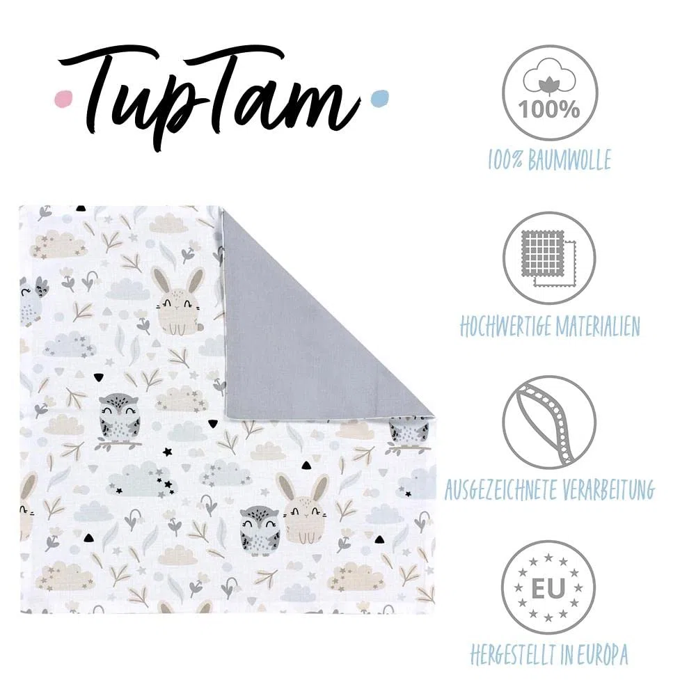 TupTam Fundas de Cojin con Diseño Decorativo para Niños Paquete de 2, Conejo/Búho, 50 x 50 cm