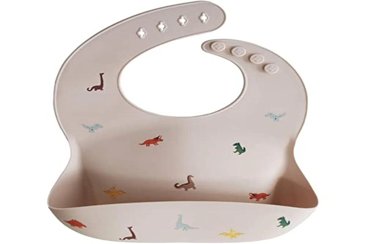 mushie Babero de Silicona para Bebés | Baberos de Alimentación con Bolsillo | Fáciles de Lavar | 4 Tamaños Ajustables | Sin BPA | Accesorio Durable para Niños Pequeños y Niñas |