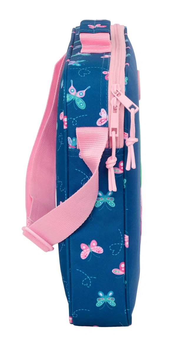 BLACKFIT8 MARIPOSAS - Cartera Extraescolares, Maletín Portatodo, Bandolera, Cómoda y Versátil, Calidad y Resistencia, 38x6x28 cm