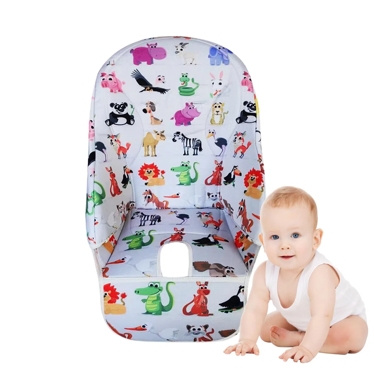 Funda trona bebé, Funda trona universal, Cojín plegable para sillas altas de comedor para bebés, Funda de asiento Accesorios para PegPerego, Siesta Zero3, Baoneo, Kosmic Jané etc.