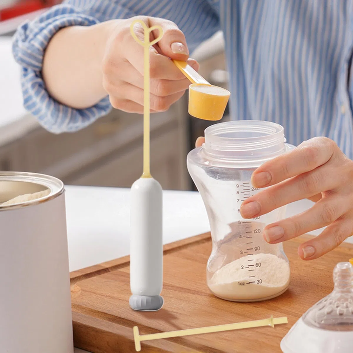 Mezclador eléctrico de fórmula para bebé, mezclador de leche en polvo, máquina para hacer leche y capuchino, espumador de leche eficiente para fórmula de bebé, mezcla, licuadora automática para