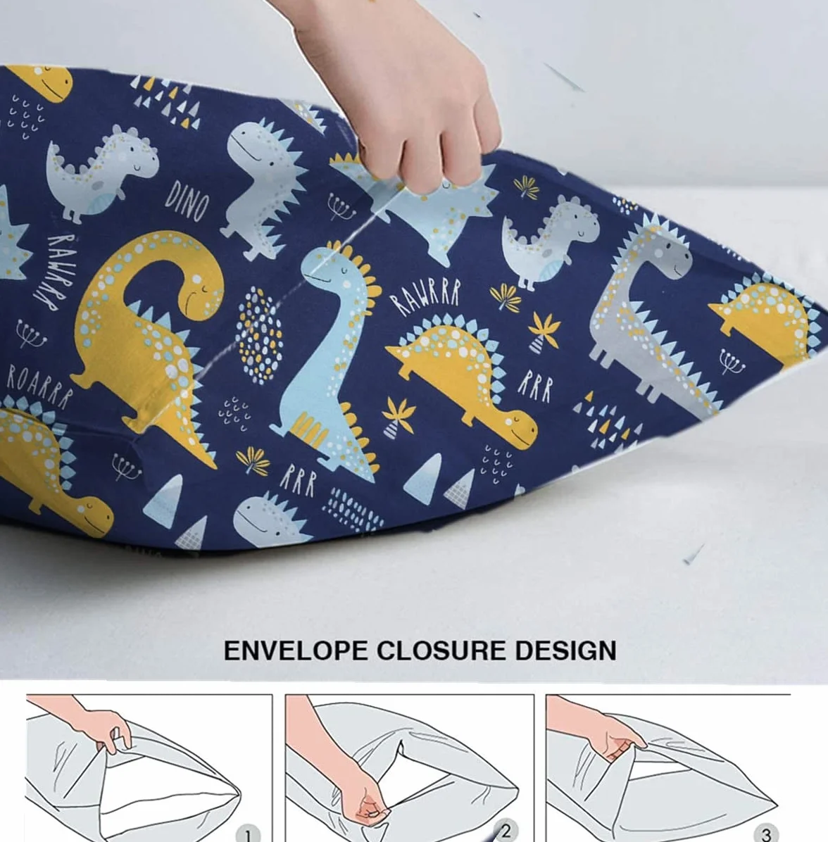 Funda de almohada infantil de 40 x 60 cm, 2 unidades de algodón orgánico, almohada para bebé, cojín para bebé, funda de almohada con cierre de sobre