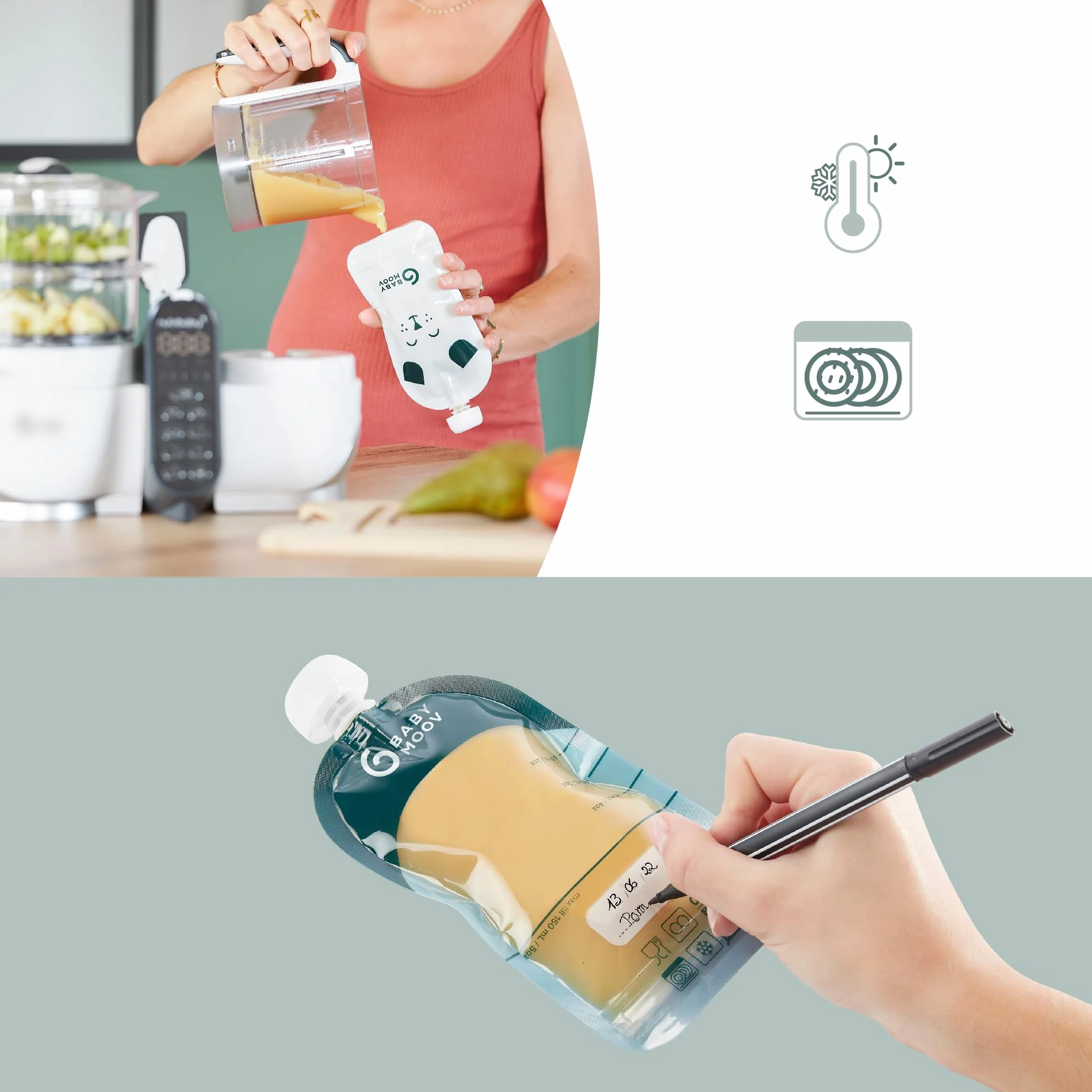 Babymoov 20 Cantimploras Reutilizables para Bebés y Niños, 150 Mililitros