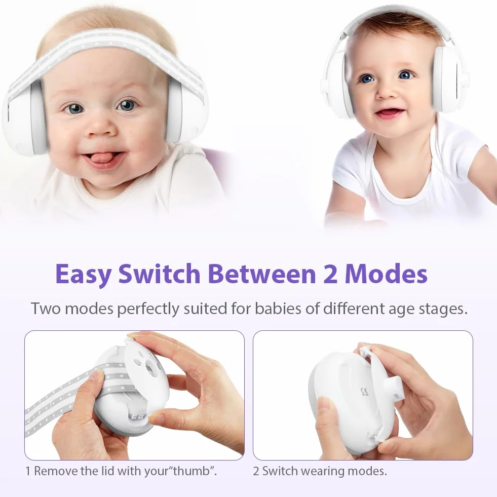 Aolso Auriculares Antirruido Para Bebés, Orejeras De Protección Auditiva Con Cancelación De Ruido Para Recién Nacidos Y Niños (Gris)