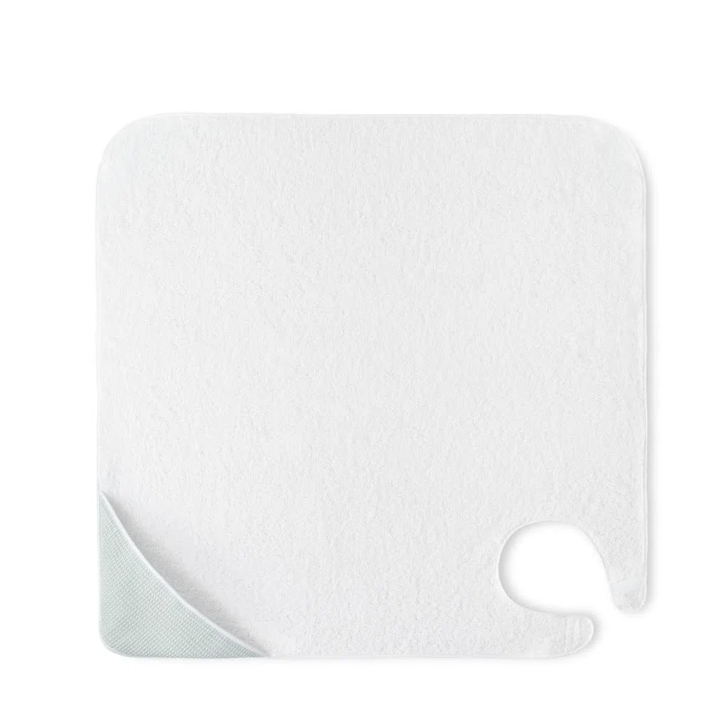 Interbaby - Capa de Baño Bebe Delantal Blanco/Verde | Toalla Bebe con Capucha Algodón, 100x100cm, Unisex | Suave, Secado Rápido | Ideal Recién Nacidos, Bebes y Niños Pequeños | Diseño Nido de Abeja