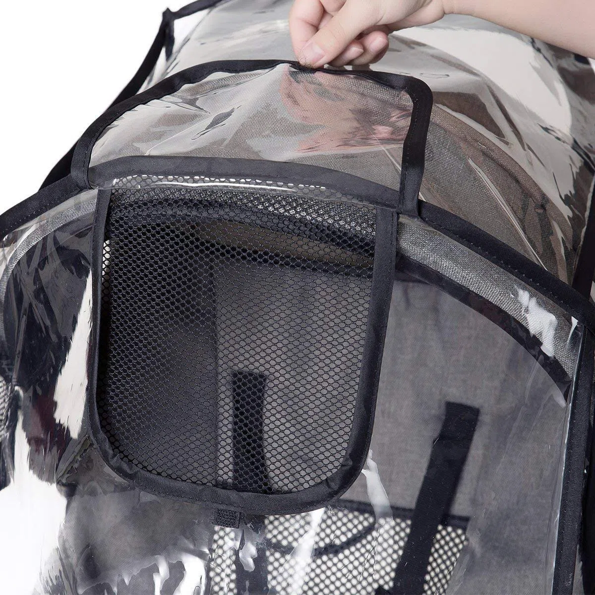 Protector de Lluvia para Silla de Paseo, con 3 Ventanas de Ventilación, Material EVA, Resistente al Viento y a la Nieve, Tamaño Mediano