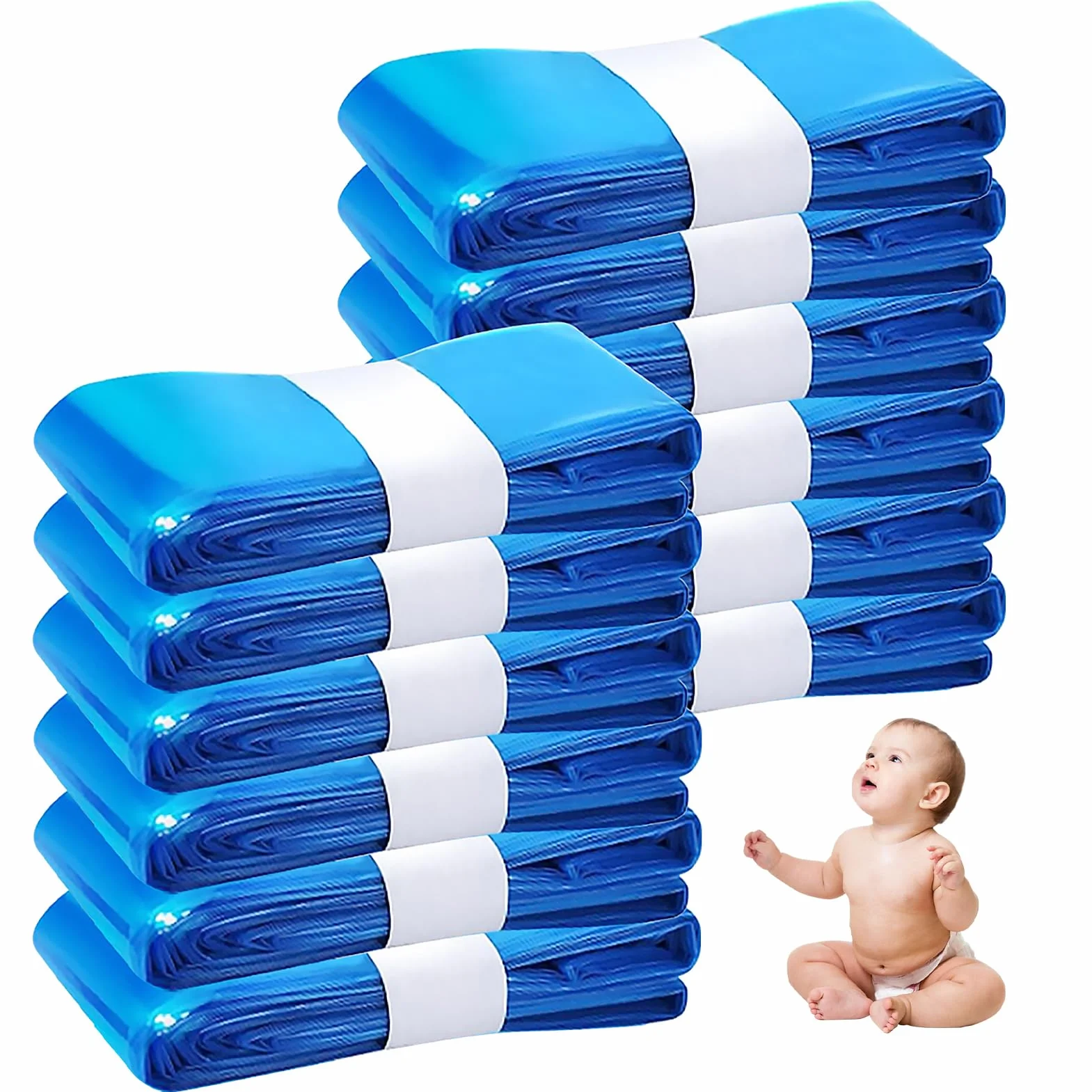 Recambios Cubos de Pañales, PARPAT 12 Piezas Antiolor Bolsa de Relleno para Papelera Pañales Bebe, 4.5m Basura Pañales Bebe Recargas Compatible con La Mayoría de los Pañales (12)