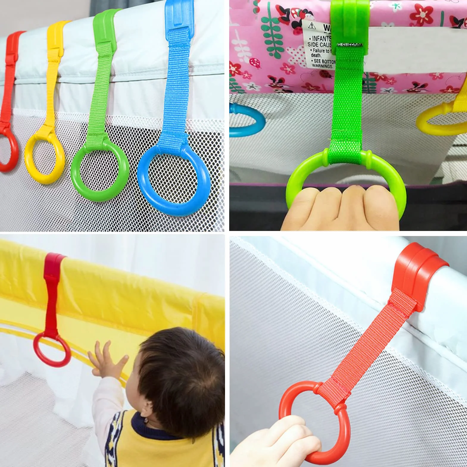 LUOHONG Juego de Anillo de Cuna, Anillas Parque Bebe, Talla Grande, Cuna para Aprender a Estar de Pie