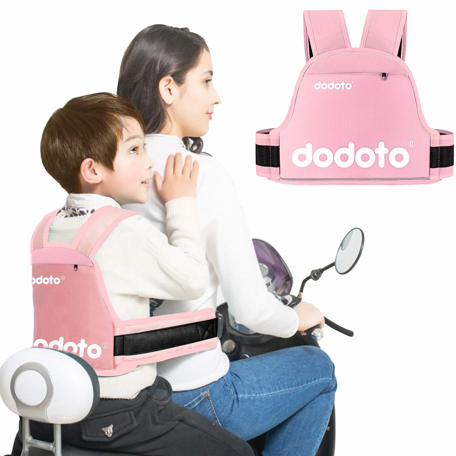 Cinturón de Niños de la Motocicleta,Motocicleta Bicicleta Niño Cinturón de Seguridad,Moto de Nieve Cinturón de Seguridad para Niños con Tiras Reflectantes,Regalos para Niños de 1 a 10 años