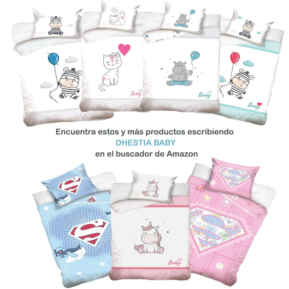 DHestia Baby - Edredón Relleno Nórdico 350gr/m2 para Cuna de 60x120 y Cuna de 70x140. Tratamiento Antibacteriano y Antialérgico.