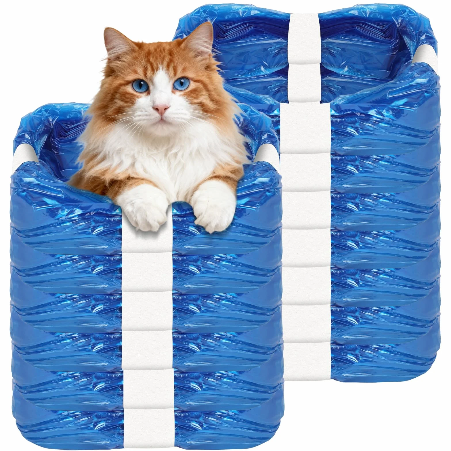 12 Pieza Recambios Cubos de Pañales, Bolsas de Repuesto para Arena para Gatos, para el Cambio Higiénico de La Arena para Gatos, para Cubo de Pañales, Bolsas de Recambio para Arena de Gato, Azul