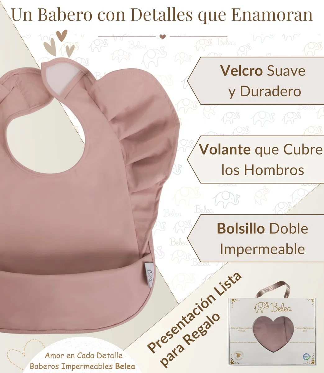 Baberos Bebe Impermeables BLW sin Mangas con Volantes Ajustable de 6 Meses a 5 Años Bolsillo Recogemigas Babete Impermeável Bebe Waterproof Sin BPA Lavable Regalo Babyshower Cumpleaños Bebé Niña