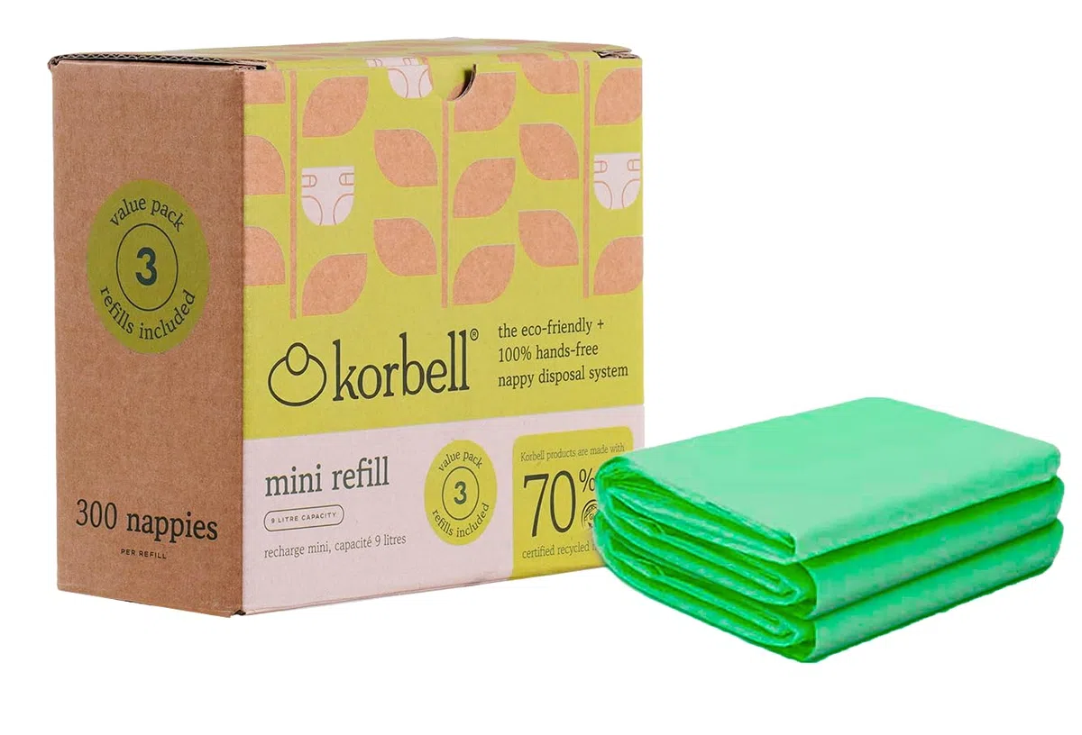 Korbell - Recambio ecológico para cubo de pañales Korbell Mini 9 L