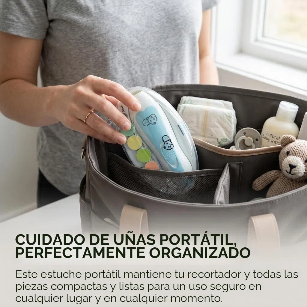 Royal Angels Lima de Uñas Eléctrica para Bebé 21 en 1 con Estuche Rotulado, 13 Almohadillas de Repuesto Extra, Kit de Manicura Seguro para Recién Nacidos y Niños, Cortador Silencioso con Luz LED(azul)