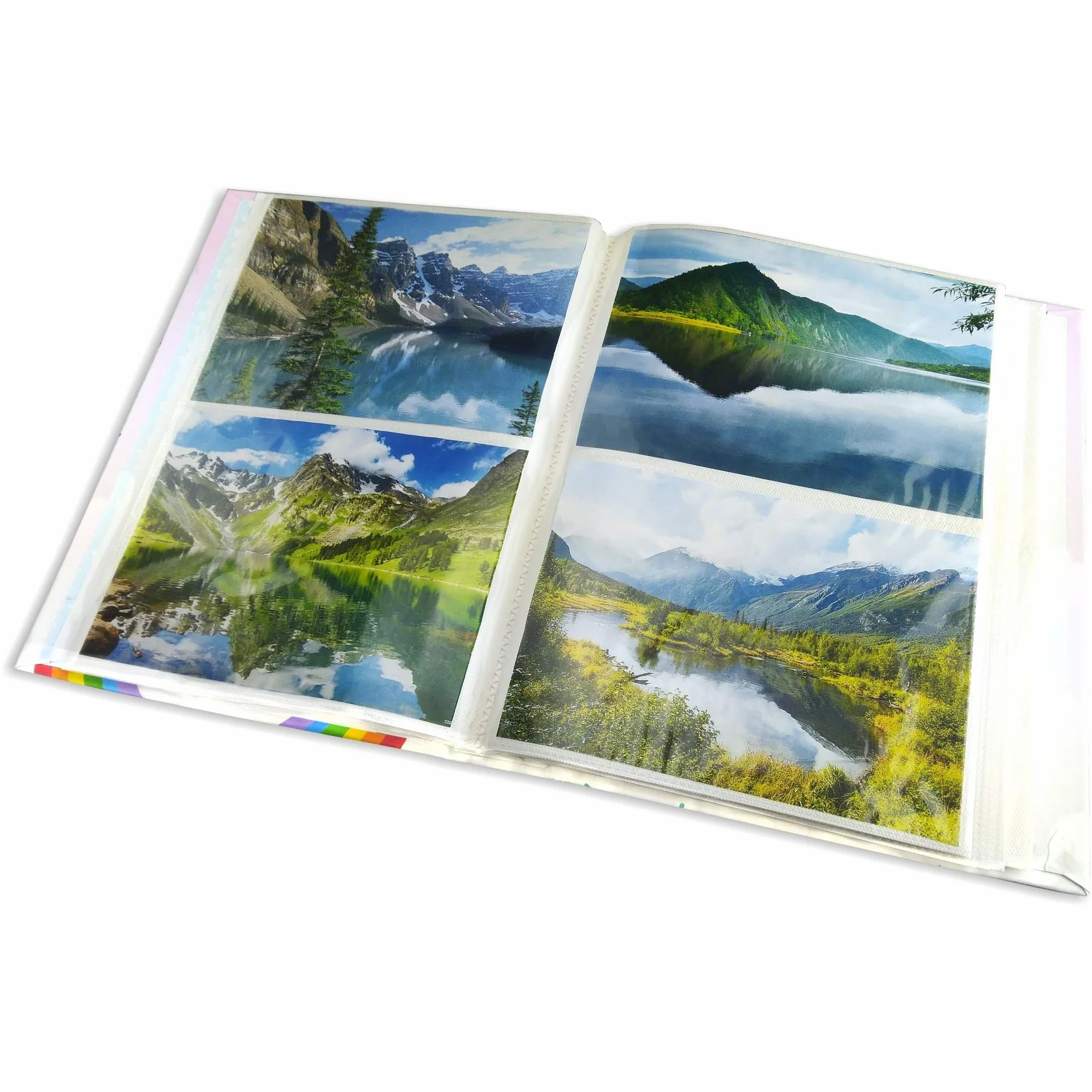 Álbum de Fotos con Bolsillos 21x28 cm con Capacidad para 200 Fotos 13x18 cm Funda de Tela