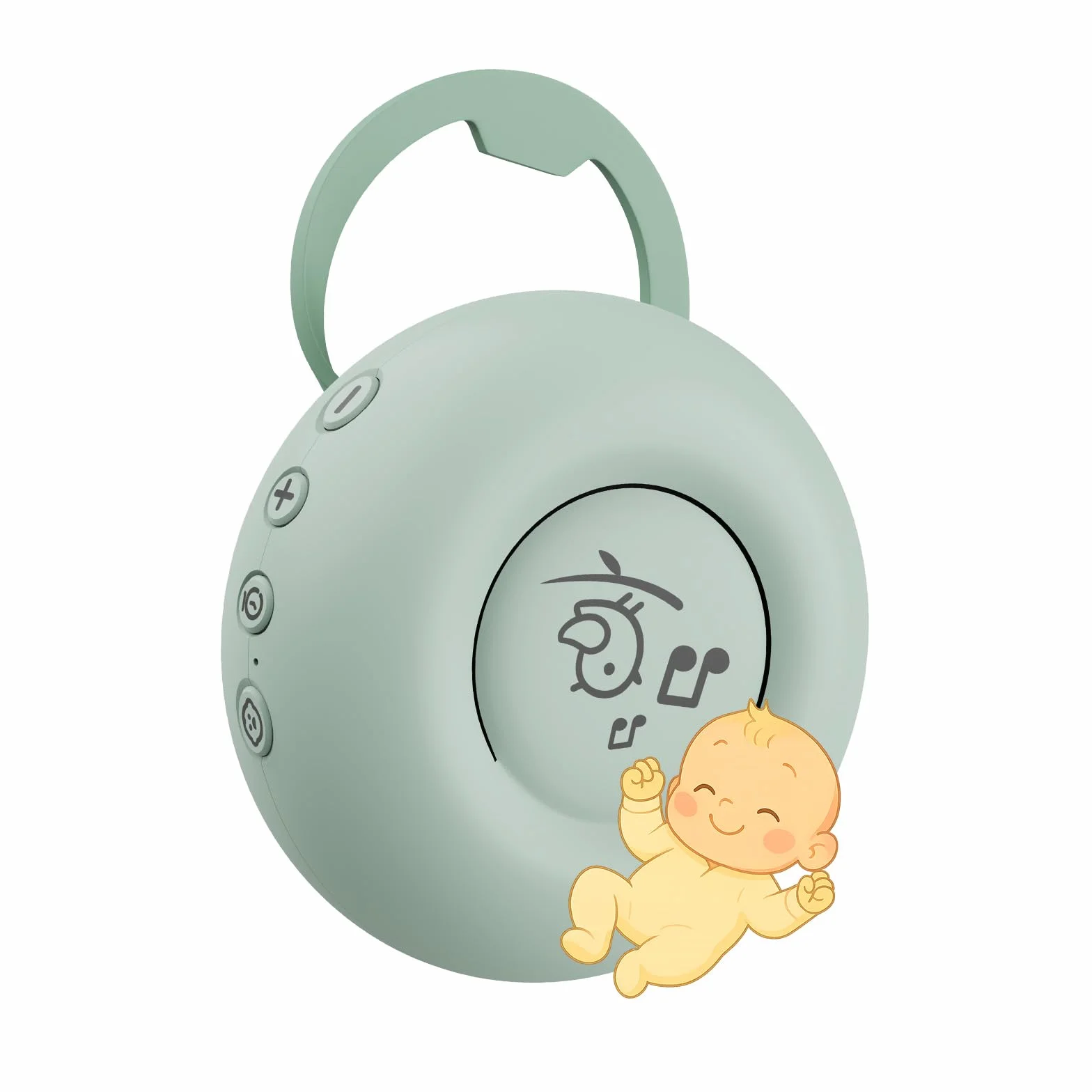 Máquina de Ruido Blanco Portátil Bebé por MMOBIEL – 20 Sonidos Relajantes, Sensor de Llanto, Temporizador, Recargable USB-C – Ruido Blanco/Rosa/Marrón, Canciones de Cuna y Sonidos Naturaleza - Verde