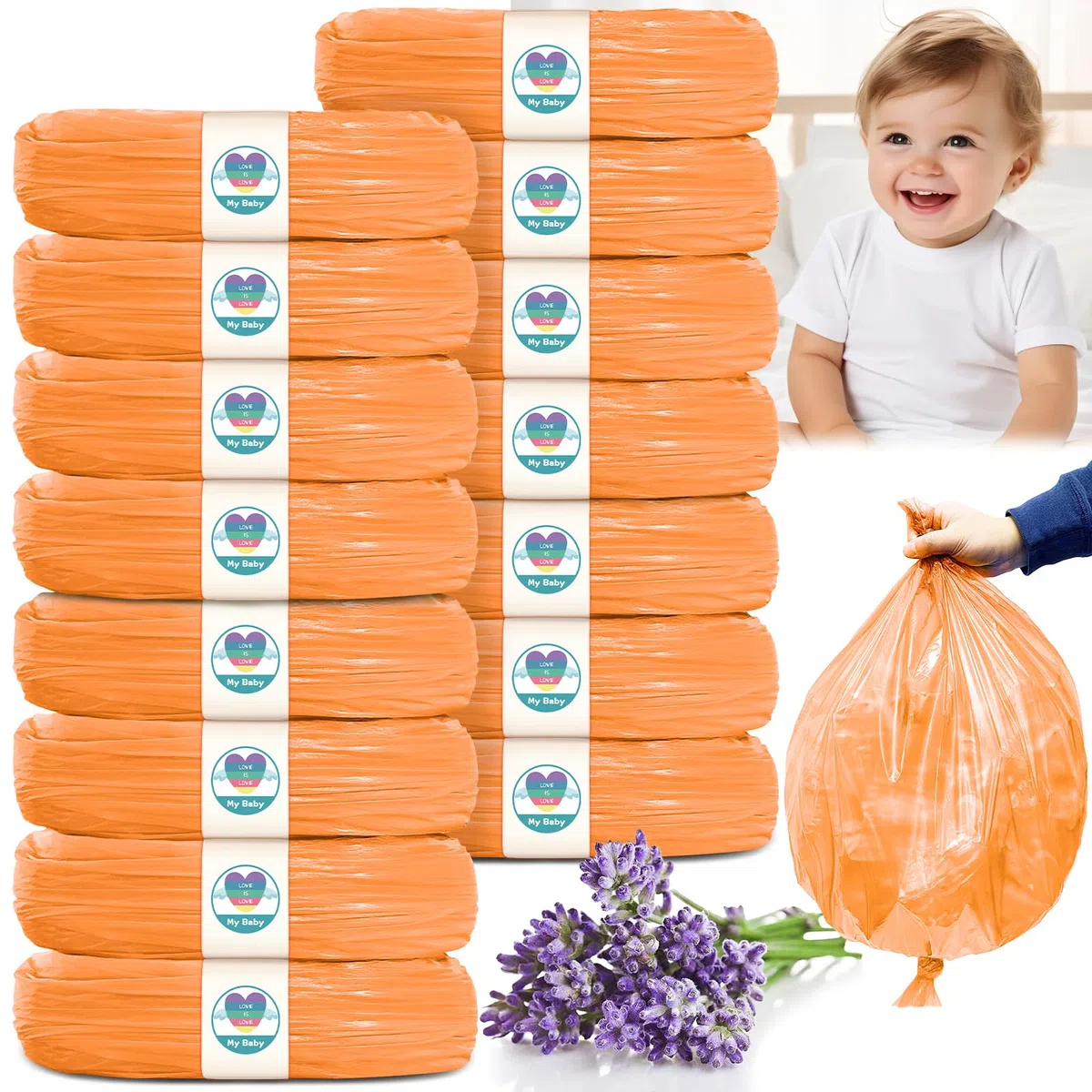 15 Piezas Recambios Cubos de Pañales, Película Engrosada Con Buena Hermeticidad Y Resistente A Los Olores, Adecuada Para Tommee Tippee Sangenic Tec, Simplee Sangenic, Twist & Click