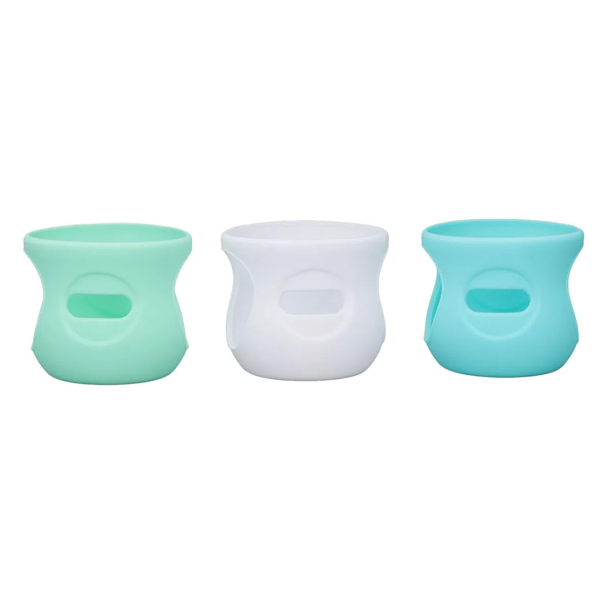 3 Fundas de Silicona para Biberones de 4 Onzas, Antiescaldaduras, Funda para Biberones de Vidrio para Uso Domstico o de Viaje (Blanco+Verde claro+Verde oscuro