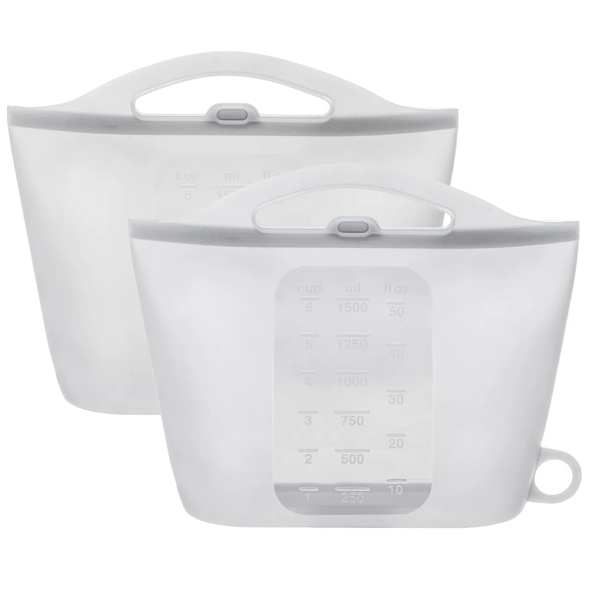 Paquete de 2 bolsas esterilizadoras de vapor de silicona para microondas, bolsas de vapor reutilizables de 1,5 L para el hogar y viajes, bolsa de silicona para biberones, accesorios, color gris