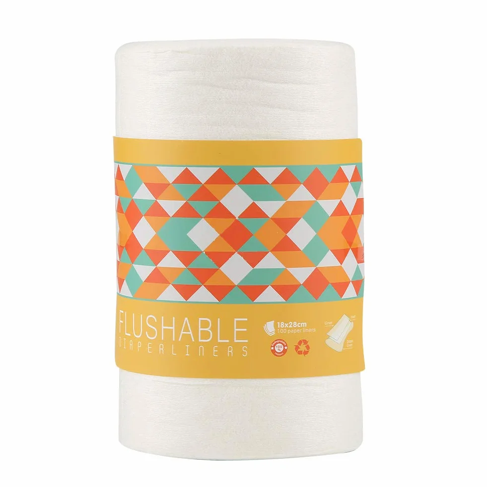 100 Protectores de pañales biodegradables y Desechables | Almohadillas de Tela supersuaves y Altamente absorbentes para una Limpieza fácil | Material Seguro de Fibra de bambú | 18 x 28 cm