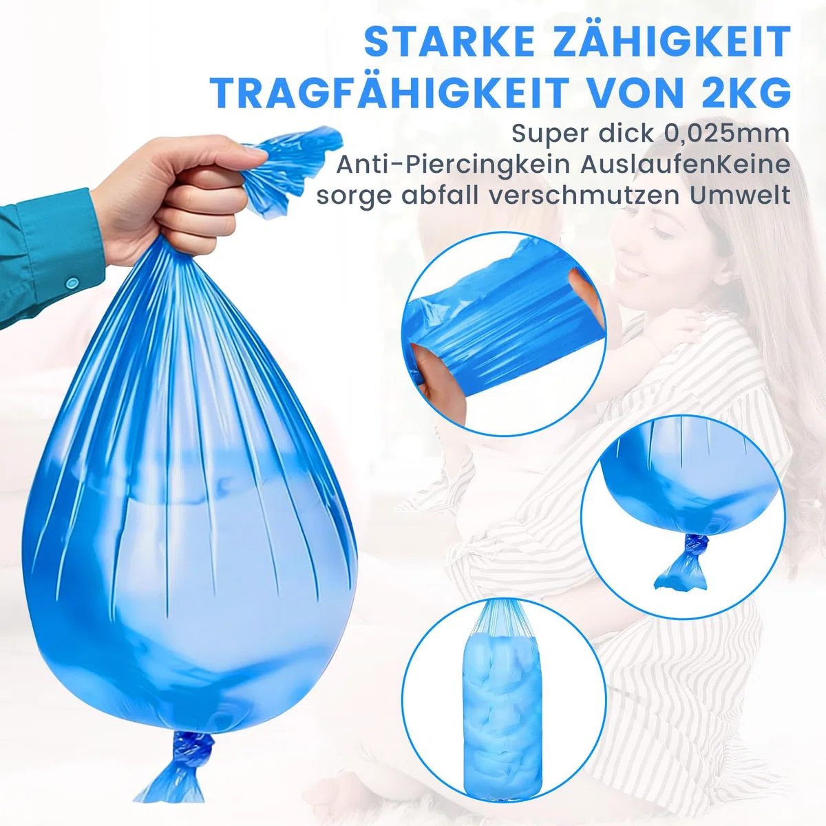 Recambios Cubos de Pañales 12 Piezas, Recambios compatible con todos contenedores de pañales, Fuerte compatibilidad, instalación sin complicaciones