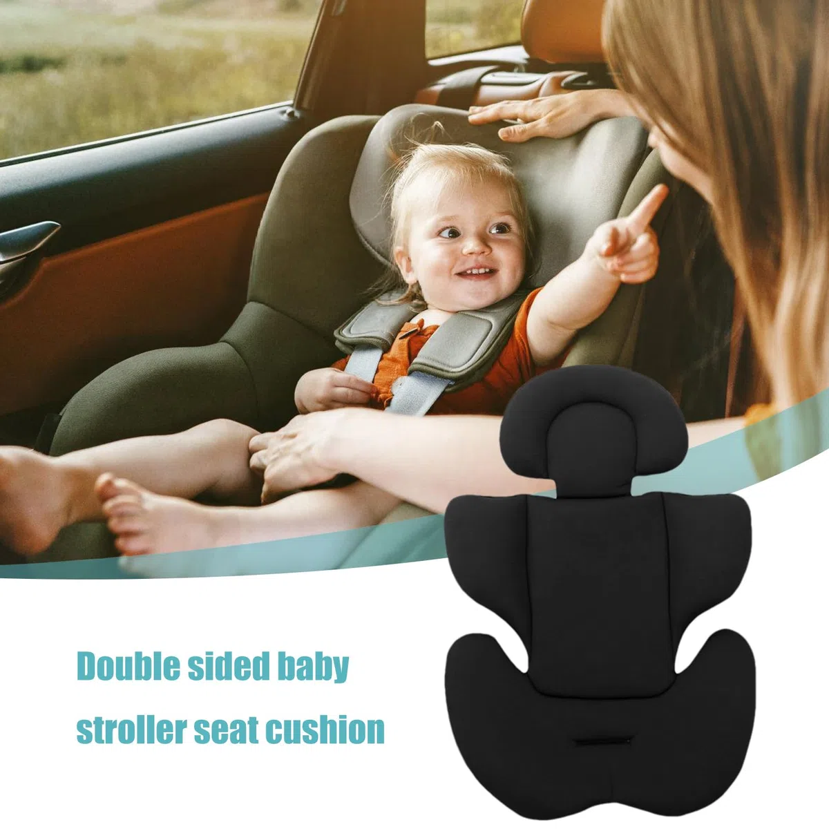Cojín para Cochecito Bebé, Reductor De Asiento para Bebé Recién Nacido, Almohada De Apoyo Y Transpirable para Soporte De Cabeza, Cuerpo Y Cuello